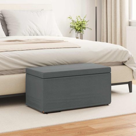 vidaXL Stool Dark Grey 81 x 41 x 40 cm Fabric and Engineered Wood