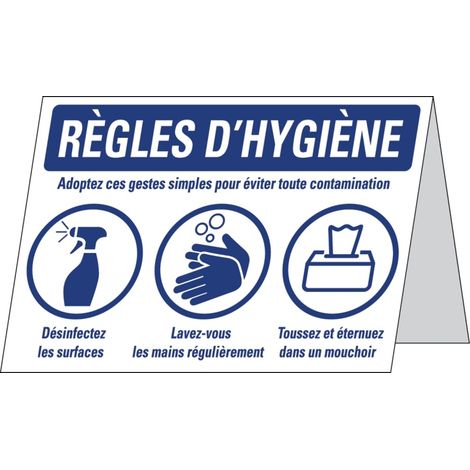 PROVOST - Panneau d'affichage règles d'hygiène - Lot de 5 (PVC)