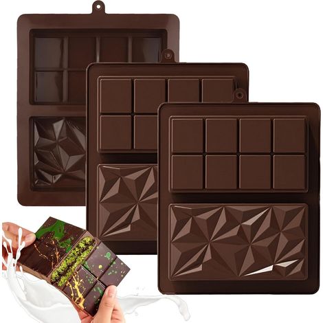 3 Moule Chocolat Silicone, Antiadhésif Moule Pâtisserie, Pour Four Micro-onde (1/5)