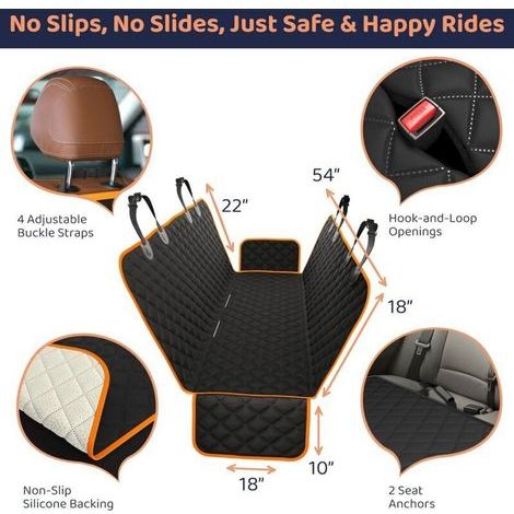 Housse de siège pour chien Couverture Protection de Banquette Siège imperméable Hamac pour Chien avec et Sac de Transport pour Voiture Nettoyage Facile147 x 137 cm (1/3)