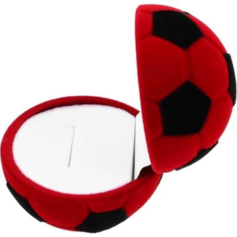 Boîte à Bijoux Football en Velours, Forme Ballon pour Bague (1/5)