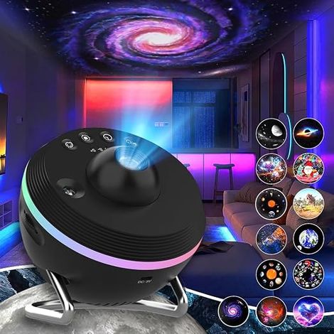 Sternenhimmel Projektor,Sternenhimmel Licht Decke mit Meteor-Effekt,Projektor Lampe Sternenhimmel mit 13 Galaxienscheiben,Galaxy Projector Drehbar für Kinder/Erwachsene/Schlafzimmer/Party [Energieklas (1/5)