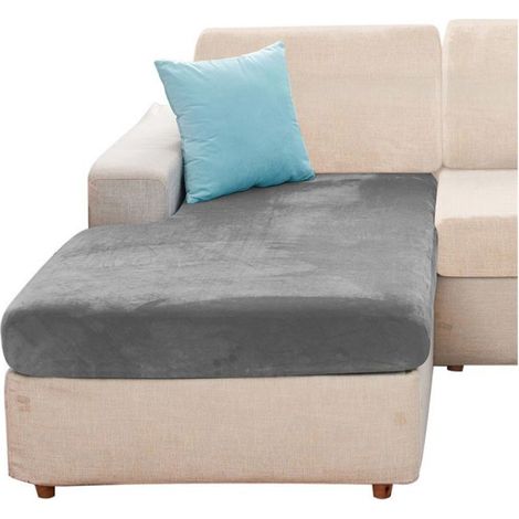 Housse Pour Canape - Velours - Gris Foncé - Adaptée Lit Chambre Et Canape D Angle - 1 Piece (1/5)