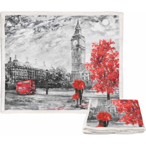 PLAID coperta IN PILE SHERPA fantasy HD dipinto LONDRA (1/5)