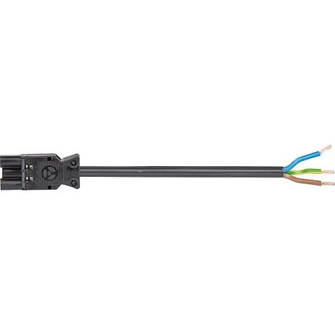 Verbindungsleit. Wieland GST18i3 1,0 m, schwarz, H05VV-F 3G2,5 mm² 3-poliger Stecker - freies Ende