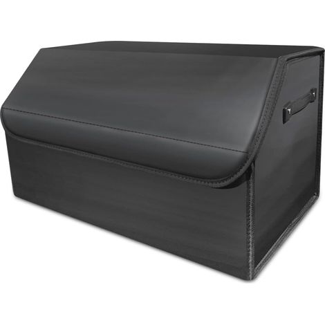 Organizer per bagagliaio auto antiscivolo, borsa per bagagliaio pieghevole premium con coperchio, organizer per bagagliaio con maniglia resistente per auto/SUV/camion (media) C