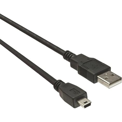 USB-Kabel – 1 m – Schwarz – AWG28 Kupfer – 480 Mbit/s Übertragungsrate – Typ A auf Mini B (1/2)
