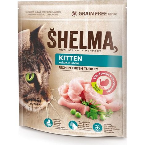 Croquettes SHELMA Kitten Riche en dinde - 750 g