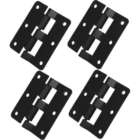 Veemoon Lot de 4 charnières noires en fer pour flight cases avec système de fermeture rapide (1/5)