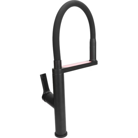 Robinet d'évier de cuisine avec douchette extractible, en laiton, commande eau chaude/froide, rotation à 360°, pour bar ou buanderie. (1/5)