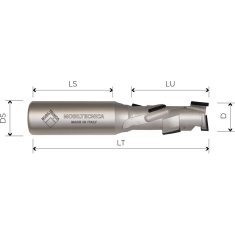 MTEC012.119 - FRESAS HELICOIDALES DE DIAMANTE Z1+1 CUERPO DE ACERO PCD H2,5 MM - MOBILTECNICA  .119D20  LU 52  DS20  LT112  Z(1+1)(6DP+1HW)  AX20°  DER  H2,5