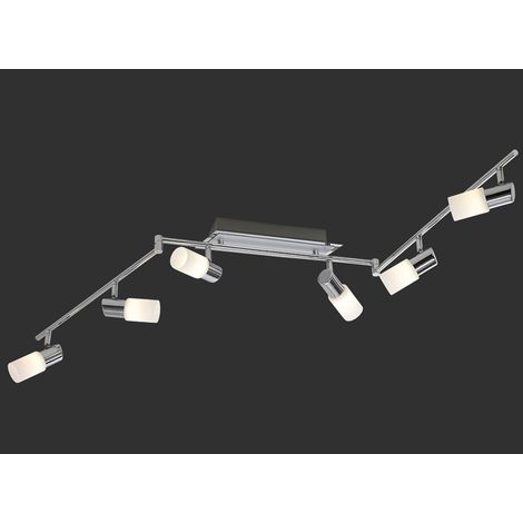 6-flammiger LED Deckenstrahler CLAPTON mit Glasschirmen, Breite 150cm (1/5)