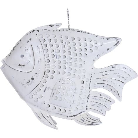 Decoracion Metal 108X16X80 Pez Decape Blanco (1/5)
