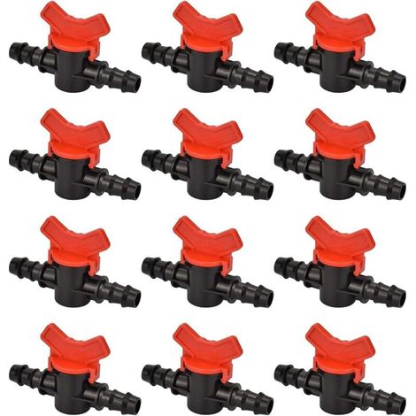 Bardusch Vanne de régulation en plastique, raccord pour tuyau d'arrosage, vanne de dérivation à embout cannelé pour irrigation goutte à goutte (tuyau de 16 mm). (1/5)