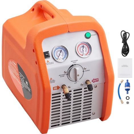 Machine de récupération de réfrigérant 1HP, portable bicylindre, protection haute pression, 220-240V 50Hz, pour vapeur et liquide, climatisation auto. (1/5)