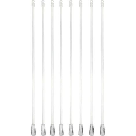 LYERCW - Lot de 8 tiges de rechange en plastique pour stores verticaux, 43 cm (17 pouces), avec crochet. (1/5)