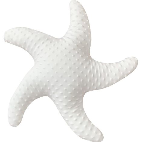 Oreiller décoratif en étoiles de mer Blanches sur Le thème de la Plage, Linge de lit océan Doux décoration côtière pour la Maison, Peluche Mignonne (1/5)
