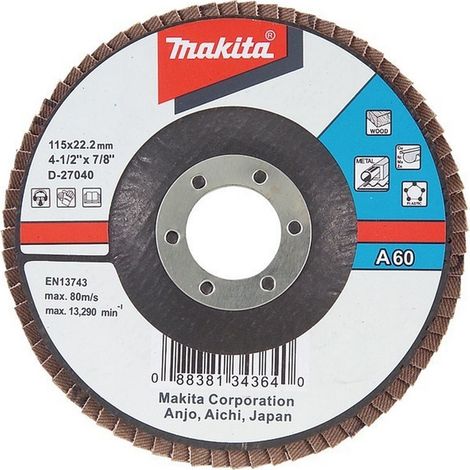 MAKITA D-27115 DISCO DE LÁMINAS DE ÓXIDO DE ALUMINIO 125MM G120 (1/2)