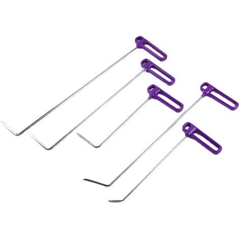 Lot de 5 crochets de réparation de bosses avec poignée antidérapante pour réparation de carrosserie de voiture (1/5)