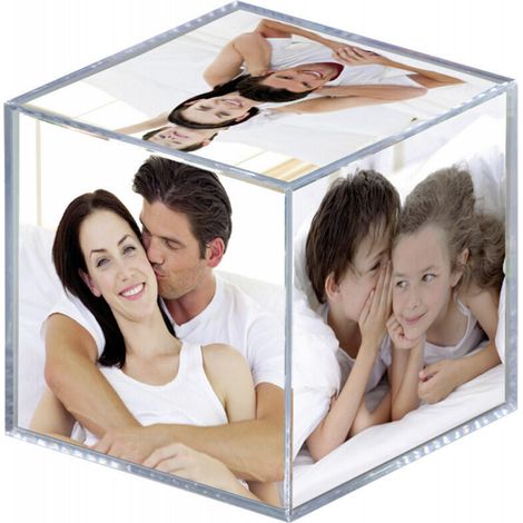 Walther Cube foto transparente 9 cm lado decoración interior (1/2)