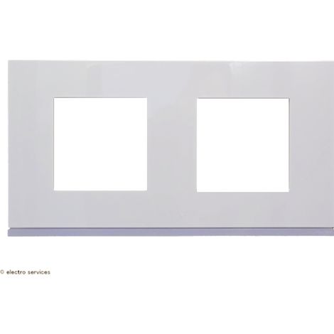 Hager – Plaque de finition Gallery 2 postes horizontale – Dimensions 88mm x 163mm – Utilisation intérieure – Compatible avec mécanismes Gallery