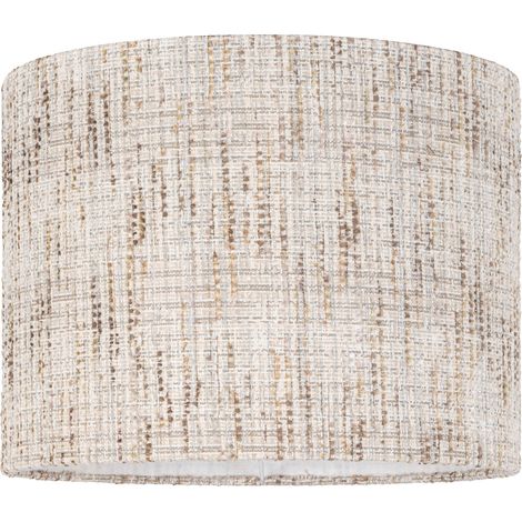 Abat-jour texturé crème coco raffiné pour grand pied de lampe - Crème coco texturé naturel (1/5)