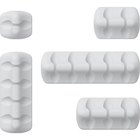 Ensemble de 5 attaches-câbles pour bureau - Range-câbles adhésifs en silicone pour chargeur/souris/écouteurs/téléphone (1/4)