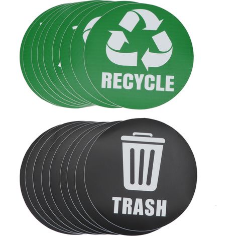 18 autocollants adhésifs écologiques recyclage déchet poubelle étiquettes autocollantes imperméables décoration poubelle (1/5)