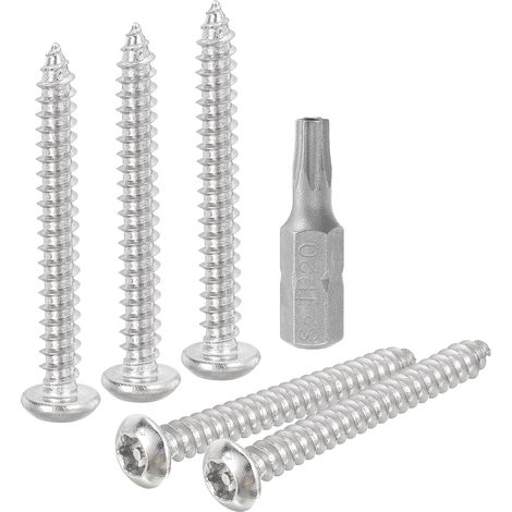 M4 x 35mm Vis à Tôle de Sécurité Torx à Tête Bouton Inox304 10Pcs (1/5)