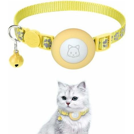 Collier pour chat Airtag - Réfléchissant - Airtag - Avec support pour collier pour chat - Compatible avec Apple Airtag (1/4)