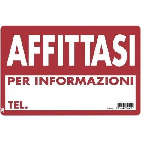 Mietangebot Schild aus Polionda in Weiß/Rot 20 x 30 cm