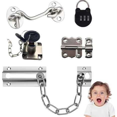 Türbeschlag – 5er-Set – Metall – Schloss und Riegel für Montessori-Aktivitätsbretter – Förderung der kindlichen Entwicklung (1/5)
