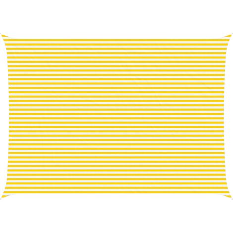 Toldo Vela de Sombra Amarillo y 7 x 5 m 100% Poliéster Oxford vidaXL