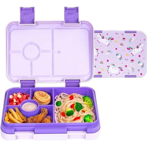 Bento-Box für Erwachsene mit 5 separaten Fächern, auslaufsicher und BPA-frei, ideal für das tägliche Mittagessen, Snacks und Reisen