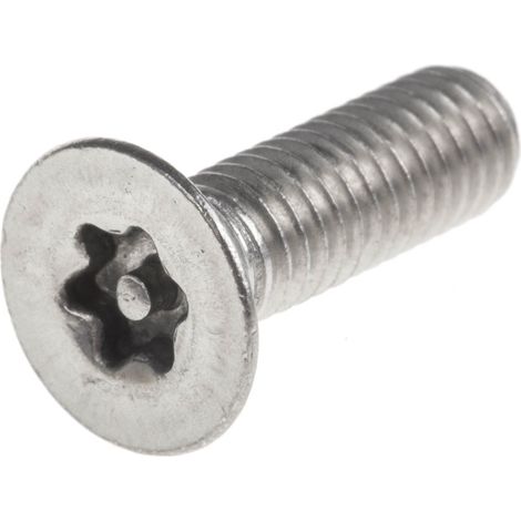 Vis de sécurité inviolable, M6 x 20mm, tête plate, en Acier Inoxydable A2 304 ( Prix pour Sachet de 50 )
