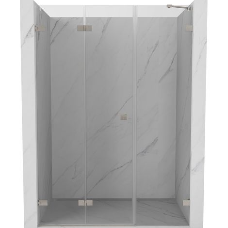 Mexen Lunar-F porta doccia pieghevole sinistra 145 cm, trasparente, nichel spazzolato - 836S-145-050-97-00-L (1/5)