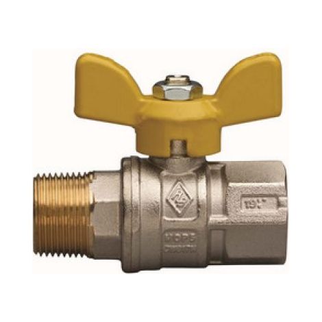 VALVOLA A SFERA PER GAS A PASSAGGIO TOTALE FIL. MF  CON FARFALLA 1&quot DN 25