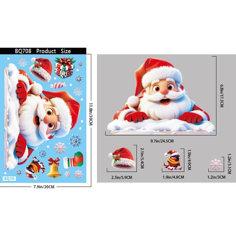 Autocollants de fenêtre « Bonne année russe » Ozon, autocollants de fenêtre Père Noël et traîneau de rennes, autocollants statiques de Noël