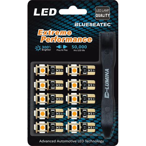 10 Lampada Led T10 W5W Canbus 12V 5 SMD 5050 Pink Rosa + Leva Rimozione Antigraffio (1/3)