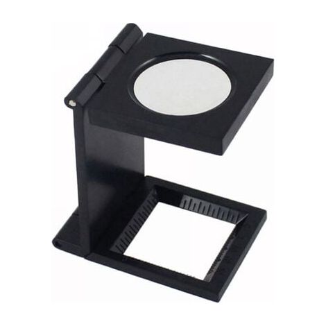 Loupe de bureau pliable en métal, compteur de fils, grossissement x10, pour le travail, le bureau, la maison, la réparation, les loisirs, l'artisanat et la presse. (1/5)