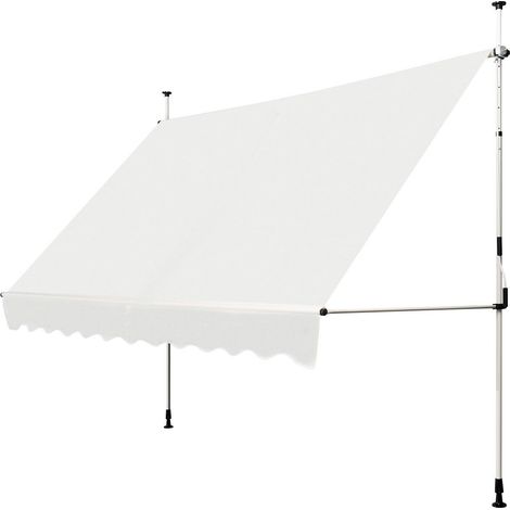 3.5M Telescopic Canopy Retractable Adjustable Clamp Awning Sun Shelter-Beige (1/5)
