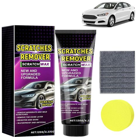 Efface Rayure Voiture, Efface Rayure Profonde Voiture avec Chiffon & Éponge, Polish Voitures Modèle Crème de réparation de Rayures de Voitures Efface Rayures Anti-Rayures (1/5)