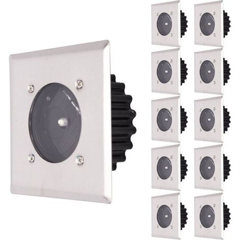 Outdoor Solar Lights, 10 Pack LED Solar Ground Lights, Street Lights, Underground Lights, IP65 Waterproof (Cool White) (1/4)