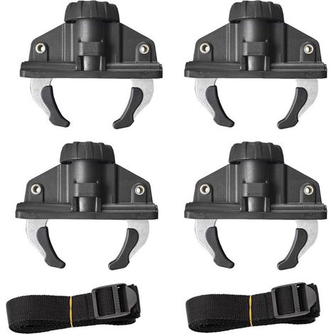 Fixations robustes pour coffre de toit (lot de 4) — Faciles à installer, compatibles avec les rails en T. (1/5)