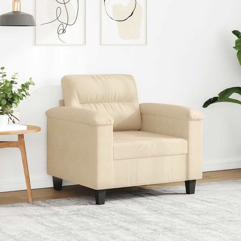 Chaise de canapé,Chaise de salon,Sofa crème 60 cm tissu microfibre (1/5)
