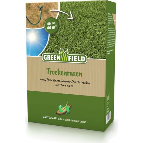 Greenfield Trockenrasen MANTELSAAT Vital 2 kg Rasensamen Trockenlage Grassamen (1/2)