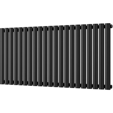 Omeara - Black Horizontal Radiator H600mm x W1218mm Single Panel (1/3)