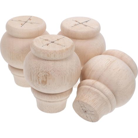 Lot de 4 Pieds de Meuble en Bois Massif 8x10 Cm, Pieds de Canapé de Remplacement Polyvalents pour Table Basse, Armoire et Chaise, Accessoires Robustes pour Rénovation (1/5)