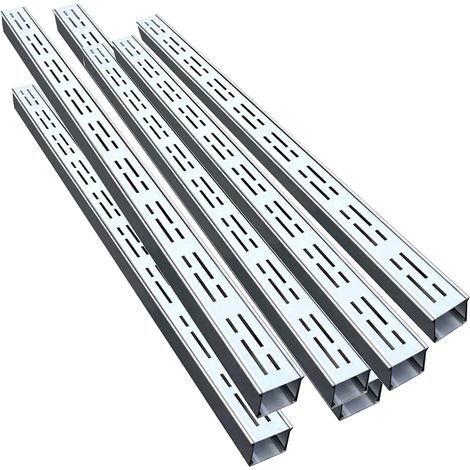 Griglia di drenaggio per vialetto (confezione da 2 a 20) - Grondaia da 100 cm con griglia in acciaio inox Sistema per esterni per giardino/terrazzo (confezione da 6, 100x5x5 cm/39,4x2x2 pollici)