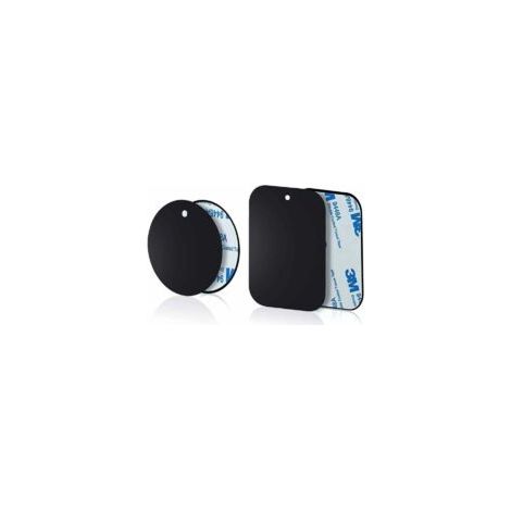 Set di 4 piastre metalliche sottili per supporti per cellulari da auto (2 rotonde e 2 rettangolari) con fissaggio magnetico - Crezuo (1/4)